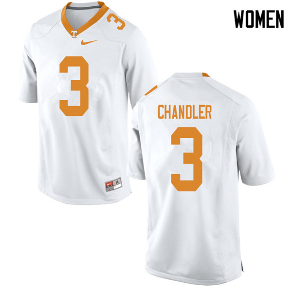 Women #3 Ty Chandler Tennessee Volunteers College Football Jerseys Sale-White - Click Image to Close